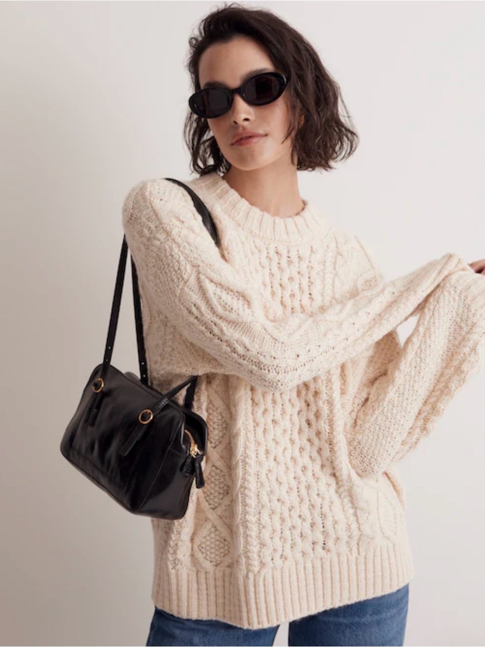 Madewell Cable Knit Oversized Sweater